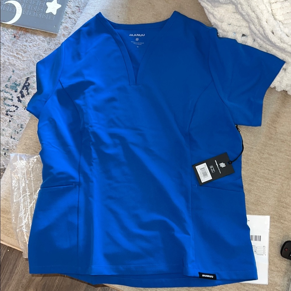 Jaanuu Calix Tailored Scrub Top - Royal Blue